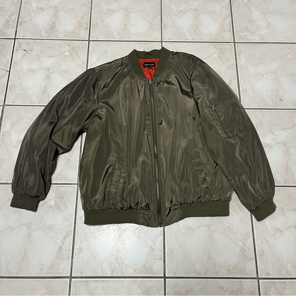 New Look Women’s Size 2XL Green Zip Up Bomber Jacket (See Description)